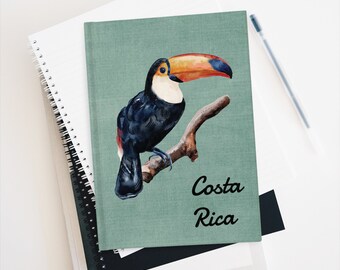 COSTA RICA Toucan Vogel Costa Rica Reisetagebuch 128 linierte Seiten 5 x 7 Zoll Hardcover Notizbuch Traumtagebuch