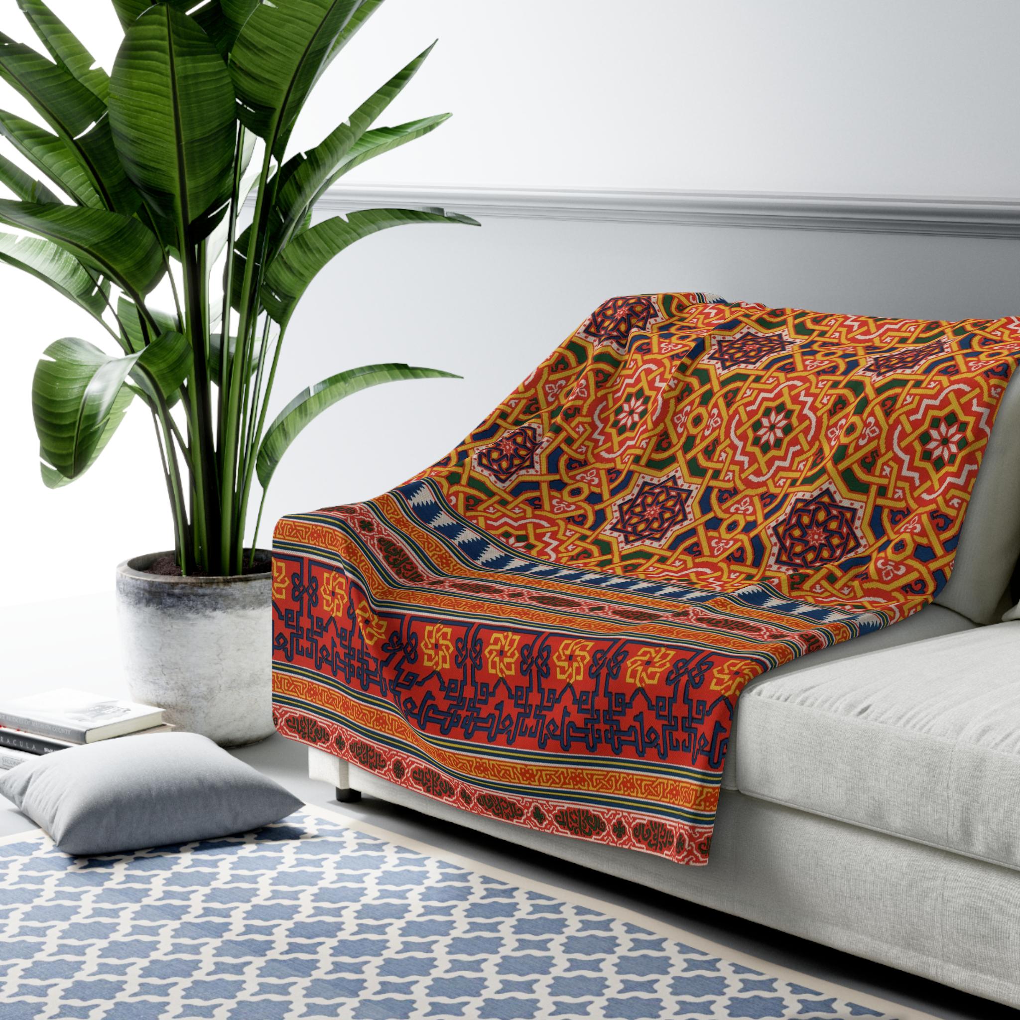 Fleece-Überwurfdecke Mit Gemüse-Muster (Rettich & Auberginen) – Sherpa-Innenseite, Weich & Warm, 127 X 152,4 Cm, Für Sofa & Bett