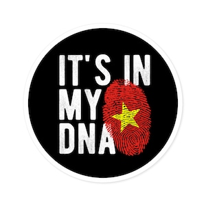 VIETNAM DNA Vietnamese Heritage Ancestry Round Water Resistant Vinyl Sticker Indoor Outdoor Car Decal Laptop Sticker Water Bottle Sticker