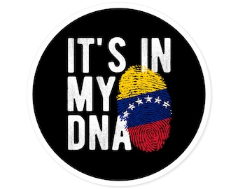 VENEZUELA DNA Venezuelan Heritage Ancestry Round Water Resistant Vinyl Sticker Indoor Outdoor Car Decal Laptop Sticker Water Bottle Sticker
