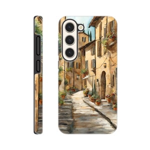 TUSCANY ITALY Sunny Italienische Straßenszene Handy Tough Case iPhone Samsung Galaxy Mobile Schutzhülle Wireless Charging Kompatibel