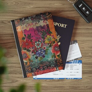 Mexikanisches Vintage-Volkskunst-Muster. Reisepass-Geldbörse aus Kunstleder, RFID-blockierende Reisepasshülle, internationales Reisezubehör, Mexiko-Geschenk