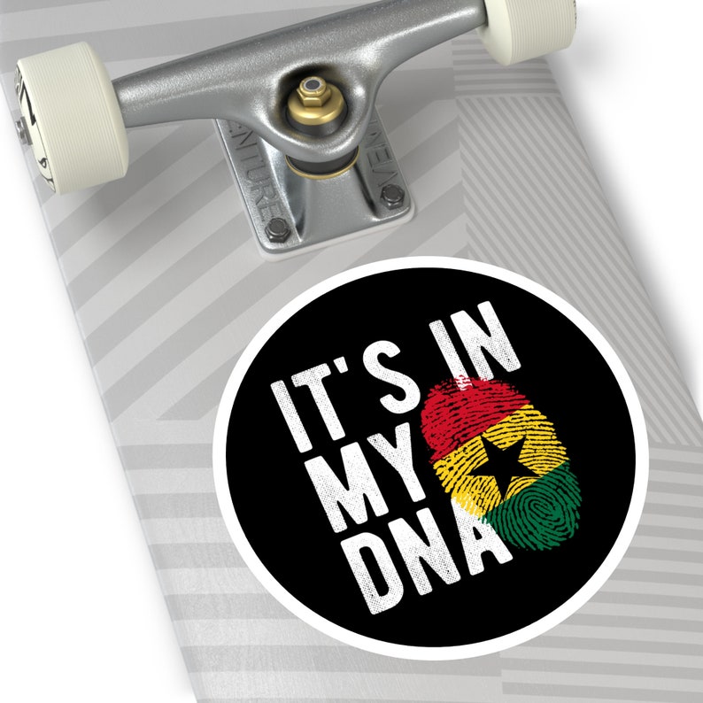GHANA DNA Ghanaian Flag Heritage Ancestry Round Water Resistant Vinyl
