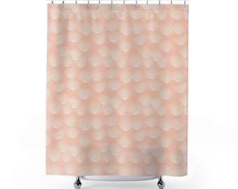 Polyester 71 x 74 Inch Shower Curtain Soft Pink and White Boho Pattern Bathroom Decor Bathtub Curtain Home Decor