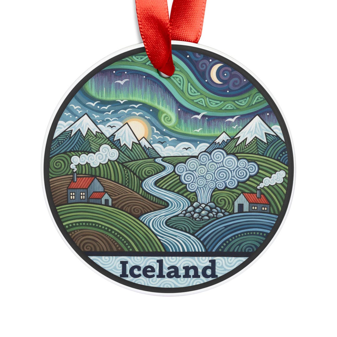 Iceland Scenic Acrylic Ornament - Personalized Holiday Decor ...