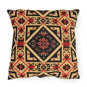Outdoor Pillow Colorful Peruvian Style Andean Pattern UV Ray Water Resistant Porch Pillow Boho Patio Cushion Backyard Peru Home Decor Gift