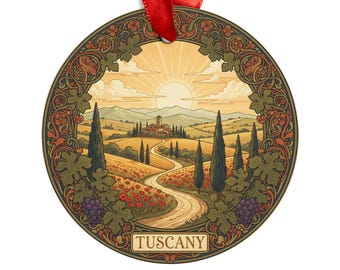 Toscane, Italië - Gepersonaliseerde rond acrylornament - Italiaanse reissouvenir - Kerstcadeau