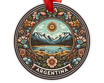 ARGENTINA Landscape View, Argentinian Travel Round Acrylic Ornament, Personalized Gift, Christmas Tree Ornament, Holiday Decoration