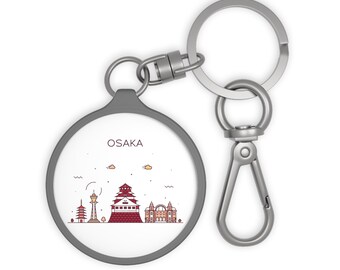 OSAKA JAPAN City Skyline Japanese Travel Round Acrylic Metal