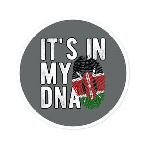 KENYA DNA Kenyan Heritage Ancestry Round Water Resistant Vinyl Sticker Indoor Outdoor Car Decal Laptop Sticker Water Bottle Sticker