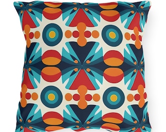 Outdoor Pillow Mexico Inspired Mexican Geometric Pattern UV Ray Water Resistant Porch Pillow Patio Cushion Backyard Home Decor 4 SIZES