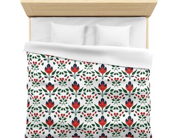 Microfiber Duvet Cover Nordic Floral Pattern Scandinavian Swedish Boho Home Decor Twin Queen King Bed Sizes Bedding