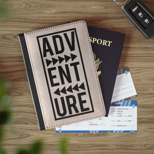 Cartera de piel sintética para pasaporte, accesorio de viaje internacional de Adventure Airline, cubierta de pasaporte con bloqueo RFID, soporte para tarjeta de embarque