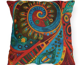 Outdoor Pillow Geometric Multicolor Pattern UV Ray Water Resistant Porch Pillow Patio Cushion Boho Backyard Home Decor 4 SIZES