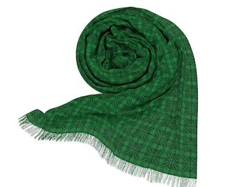 Motif celtique vert 27 pouces x 73 pouces de long écharpe légère et transparente de la Saint-Patrick accessoire de mode pour femmes irlandaises
