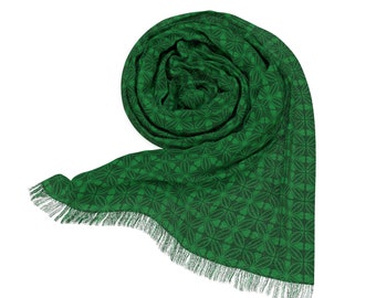 Green Celtic Pattern 27 Inch x 73 Inch Long Lightweight Sheer Scarf St Patrick's Day Irish Women's Accessory Fashion
