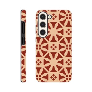 中国の赤い幾何学模様の中国の携帯電話の頑丈なケース iPhone Samsung Galaxy モバイル保護ケース ワイヤレス充電