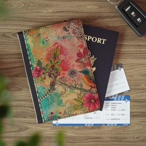 Mexikanisches Vintage-Volkskunst-Muster. Reisepass-Geldbörse aus Kunstleder, RFID-blockierende Reisepasshülle, internationales Reisezubehör, Mexiko-Geschenk