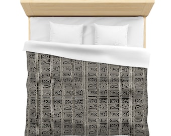 Mikrofaser Bettbezug Schwarz Afrikanische Geometrische Schlamm Tuch Inspiriert Muster Ethnische Boho Wohnkultur Twin Queen King Bed Größen Bettwäsche