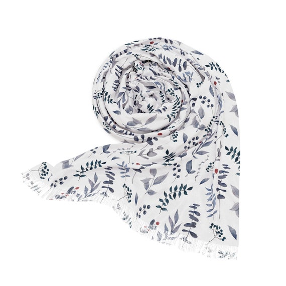 Infinity Scarf - White Water Color Floral Infinity Scarf - White Water Color Floral