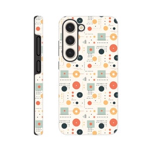 Scandinavian Geometric Pattern Cell Phone Tough Case iPhone Samsung Galaxy Mobile Protective Case Wireless Charging Compatible