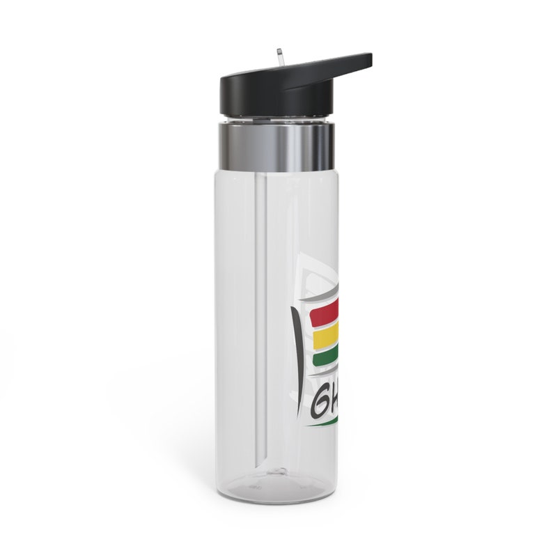 GHANA Flag Kensington Tritan™ Plastic Sport Bottle 20oz BPA Free Lightweight Sport Water Bottle with Straw Carabiner Hook Gift for Ghanaian image 5
