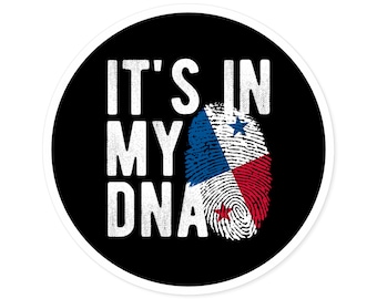 PANAMA DNA Panamanian Heritage Ancestry Round Water Resistant Vinyl Sticker Indoor Outdoor Car Decal Laptop Sticker Water Bottle Sticker