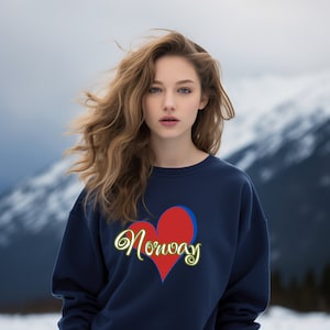 NORVÈGE Heart Love Norwegian Travel Pride Heritage Ancestry Sweat à capuche unisexe Gildan Heavy Blend™ Sweat à capuche graphique