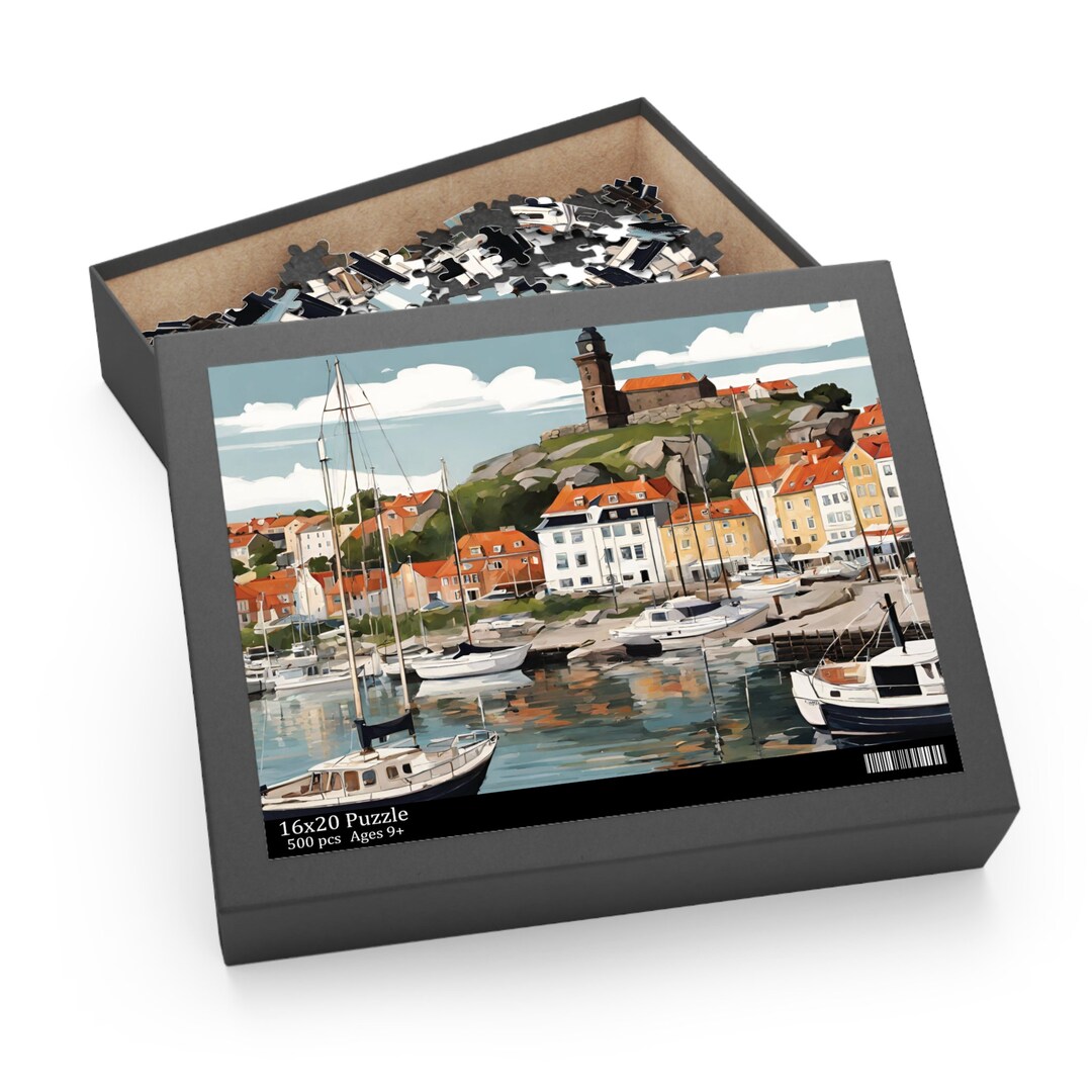 500 Piece Jigsaw Puzzle 16 X 20 Inch MARSTRAND SWEDEN Swedish West Coast Landscape Scene Holiday