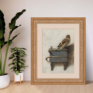 PRINTABLE ART | The Goldfinch - Timeless Bird Portrait | Minimalist Bird Painting | Vintage Wall Art | Carel Fabritius Painting
