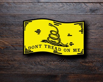 Don't Tread On Me Flag Sticker | Gadsden Flag | Revolutionary War | Vintage American Flag | Water Resistant