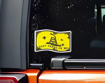 Don't Tread On Me Car Decal | Gadsden Flag | Revolutionary War | Vintage American Flag | Water Resistant