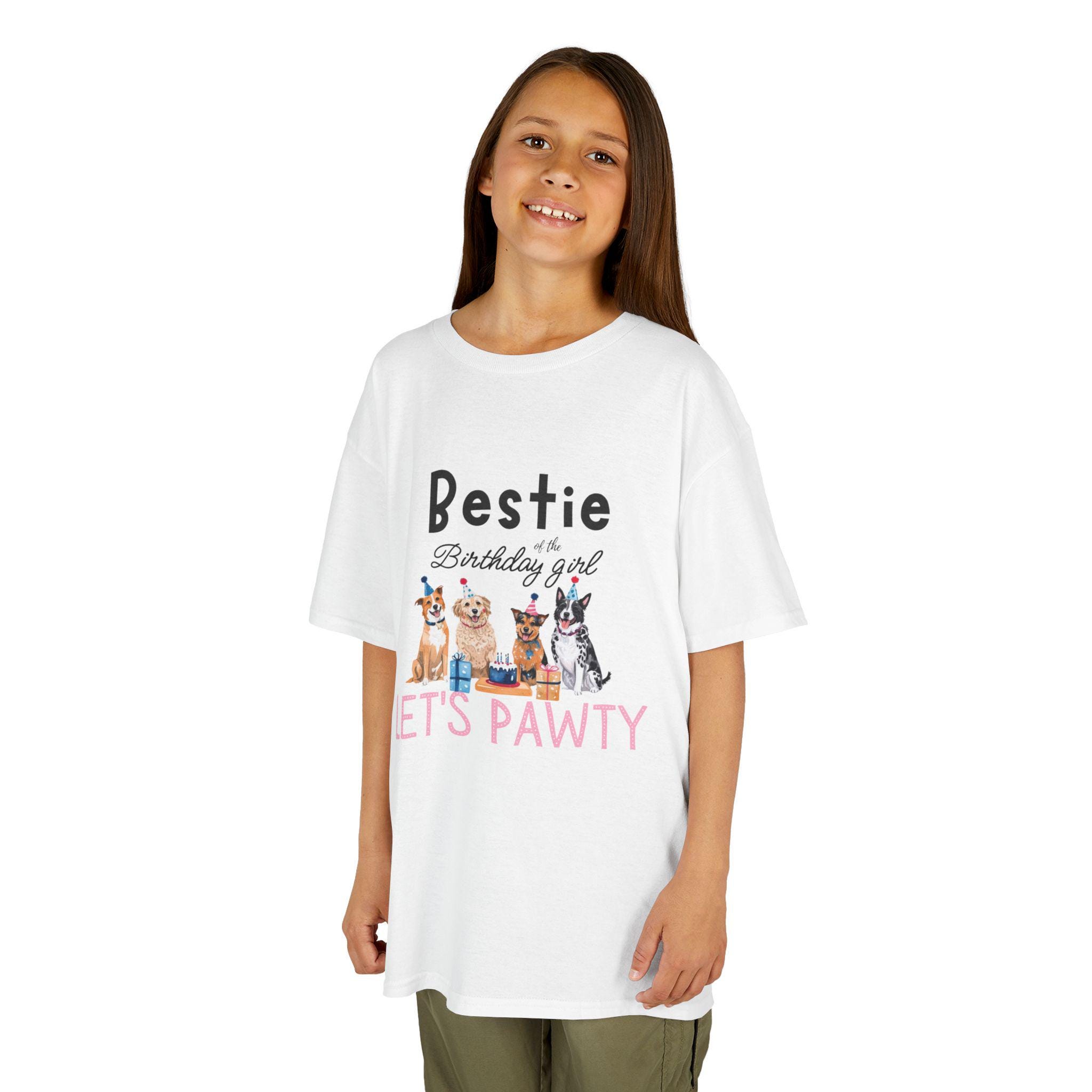 Kids Birthday Tee, Bestie Birthday Pawty Shirt, Kids Pet Lover Gift, Cute Dog Birthday Apparel, Fun Animal Birthday T-Shirt