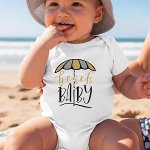 Camiseta de playa para bebé: bonito conjunto de verano para recién nacidos, regalo para bebé, ropa única para bebé, camiseta para niño pequeño, vacaciones en la playa