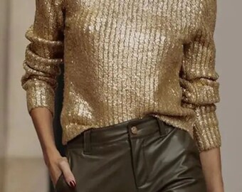 Gold metallic sweater hot sale h&m