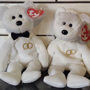 Ty Beanie Baby “Mr.” and “Mrs.” the Husband and Wife ‘Just Married’ Bears (8 inch) - sold together