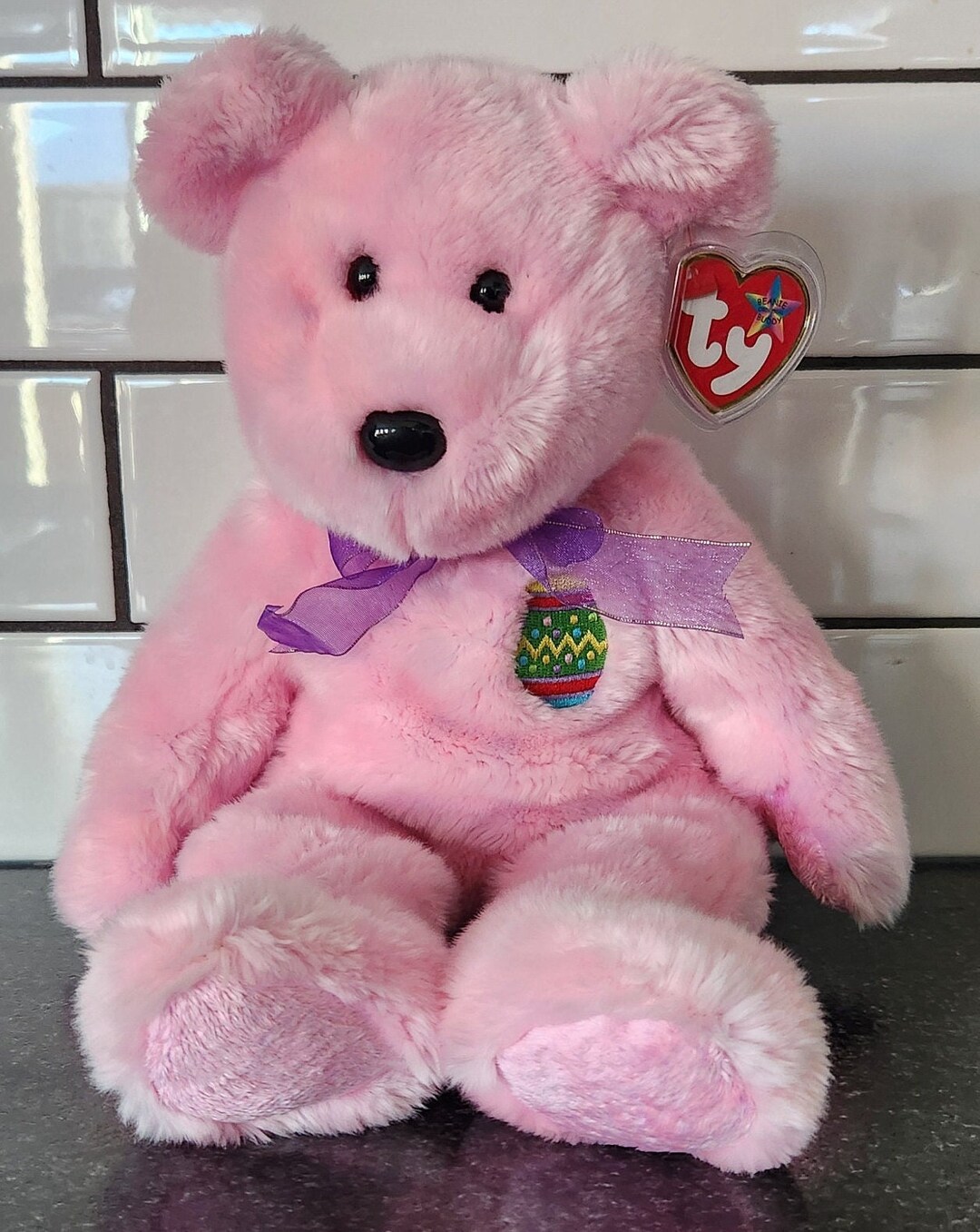 Ty Beanie Buddy eggs the Cute Pink Easter Bear 14 Inch - Etsy
