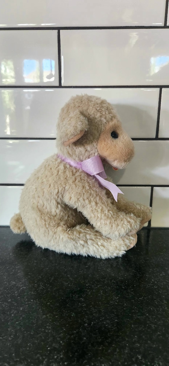 Ty Classics Collection “lovie” the Lamb With Purple Bow (10 Inch
