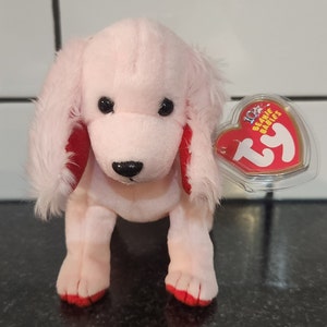 Ty Beanie Baby “Sonnet” - Poodle de pelúcia rosa (15 cm)