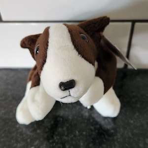 Ty Beanie Baby “Bruno” the Bull Terrier Dog - Handmade in Indonesia with Canadian Tush Tag (8.5 inch), PVC Pellets