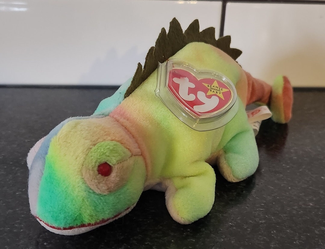 Ty Beanie Baby iggy the Unique Coloured Tiedye Iguana Etsy