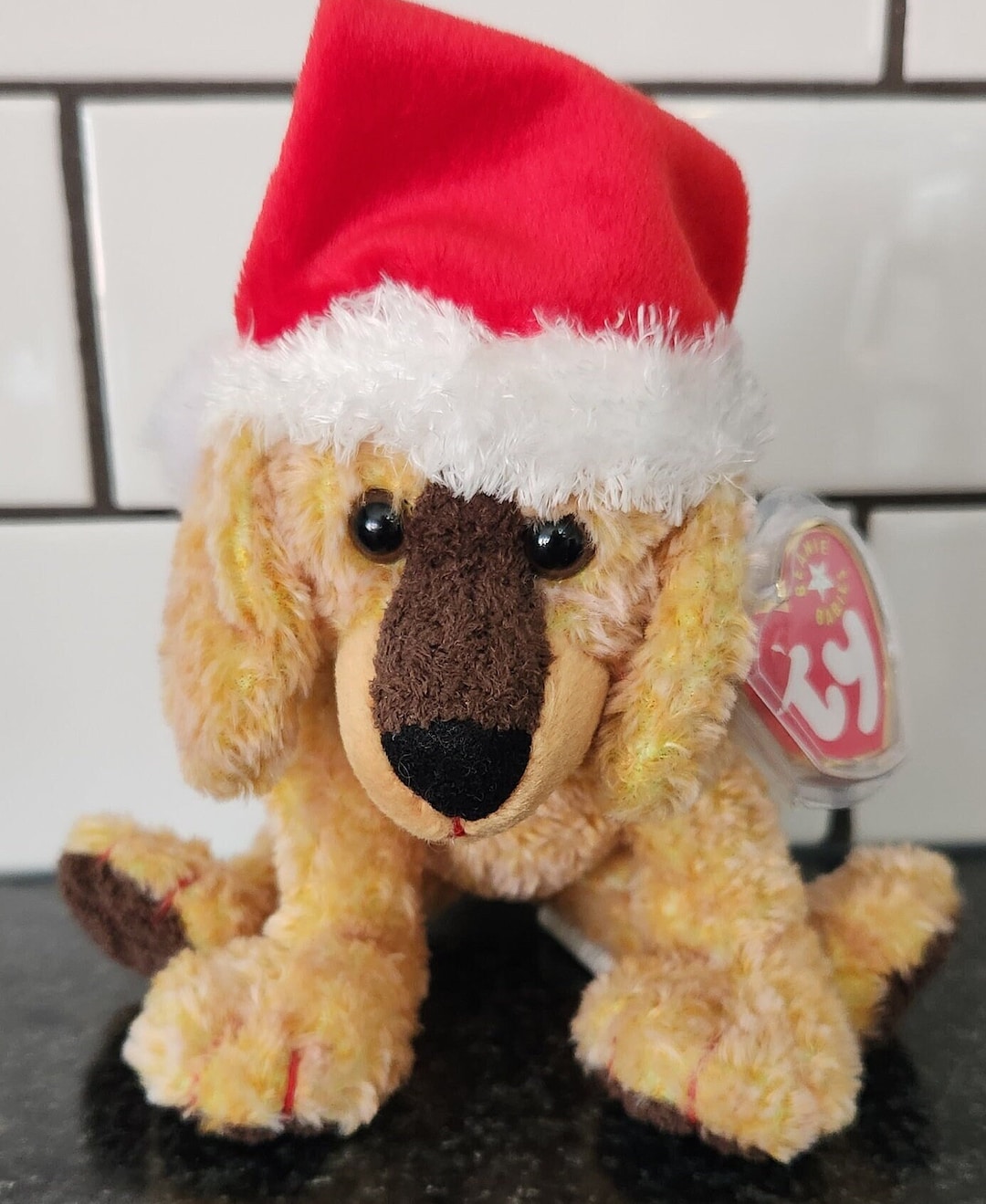 Ty Beanie Baby “jinglepup” the Dog - Wearing Santa Hat (6 Inch) - Etsy