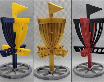 Customizable Mini Disc Golf Basket: Desk Ornament, Cake Topper