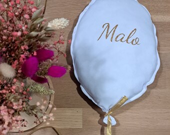 Decorative balloon for children's room to hang white personalized first name