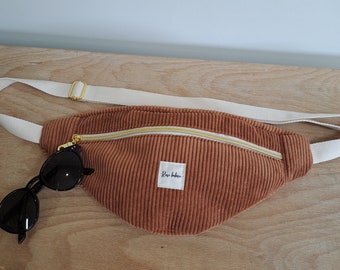 Camel corduroy fanny pack