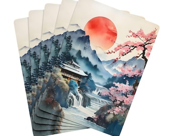 SAKURA KÖRSBÄRSBLOMMA Spelkortlek - Blommig Meditation Kasino Poker Bridge Yoga Födelsedagsfest Bröllop Möhippa Babyshower Spelkväll
