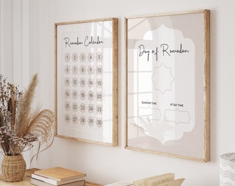 Islamic Ramadan Calendar | Printable Suhoor & Iftar Time Tracker | Ramadan Decoration Decor | Ramadan Gifts | Digital Download