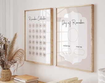 Islamic Ramadan Calendar | Printable Suhoor & Iftar Time Tracker | Ramadan Decoration Decor | Ramadan Gifts | Digital Download