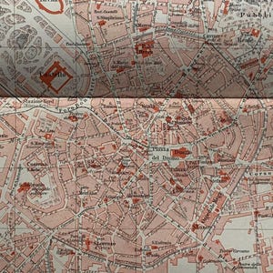 IT Milano / Orig. 1896 Antiker Stadtplan von Mailand - Milano