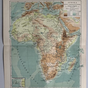 Geografica / Orig. 1896 Antica mappa geografica dell'Africa